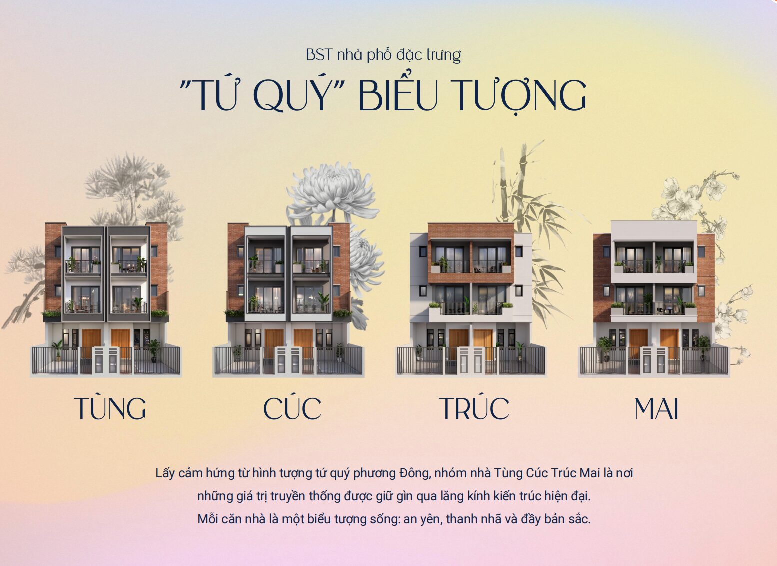 Thiết kế mặt ngoài mẫu Nhà phố Đặc trưng